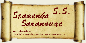 Stamenko Saranovac vizit kartica
